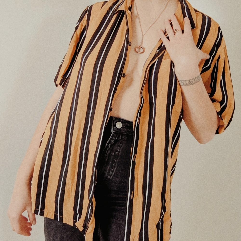 pinstripe button-down